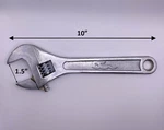Adjustable Crescent Wrench 10" Length W/ 1-1/2" Opening(large) Chrome Plated New. Fixed Price $13.36.