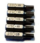(5) Qty. Of Apex 185-10X Insert Bit Sae 1/4" Hex 9/64", 1" Pack. Fixed Price $8.99.