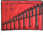 16-PIECE Sae Combination Wrench Set With Roll-up Pouch, 1/4" To 1-1/4. Fixed Price $83.99.