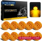Partsam 10PCS Inch Amber 9 Led Side Marker Turn Signal Light, 2" Round Clearan. Fixed Price $68.23.