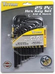 Hex Key Set, 25PC 12712 Titan Metal Sockets, Ratchets & Drive Tools. Fixed Price $22.89.