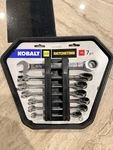 Kobalt 7 Piece Ratcheting Wrench Set #0338361. Fixed Price $38.00.