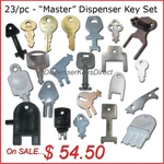 Master Set Of All Keys For Hand Towel, Toilet Tissue & Soap Dispensers. Fixed Price $54.50.
