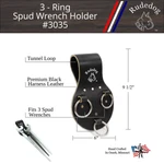 Rudedog Usa 3-RING Spud Wrench Holder #3035 Black Harness Leather. Fixed Price $57.21.
