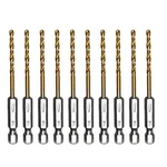 Amoolo Hex Shank Drill Bits, Titanium Hss 1/8&APOS;&APOS; (10PCS). Fixed Price $17.58.