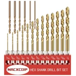Drill Set, 19PCS Titanium Twist BIT(13PCS Hex Shank SET+6.... Fixed Price $15.84.