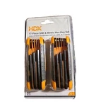 Hdx 17-PIECE Sae & Metric Hex Key Set. Fixed Price $5.00.