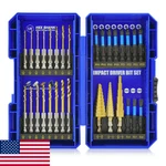 Handree 30PC Impact Screwdriver & Hex Shank Drill Bit Set - S2 Steel, Titanium. Fixed Price $54.00.
