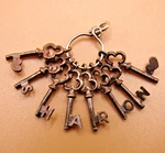 Set Of 8 Keys Spell Out Sharon Vintage English Sterling Silver Charm / Pendant. Fixed Price $42.50.