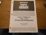 Quicksilver Parts Catalog Stern Drive Inboards 1993 D254 Turbo Ac. Fixed Price $9.99.