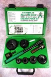 Greenlee 7238SB Slug-buster Knockout Punch Set, Ratchet Wrench, 6 Die's 1/2"-2". Fixed Price $129.99.