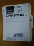 Pioneer GM-3000 Service Manual Original Repair Book Stereo Power Amp Additional. Fixed Price $20.00.
