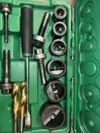 Greenlee 7238SB Slug-buster Knockout Kit With Ratchet Wrench Punch Set 1/2"-2". Fixed Price $219.00.