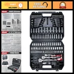 202-PIECE Mechanics Tool 1/4", 3/8", 1/2" Drive Socket Set, Durable & Vers. Fixed Price $122.99.