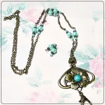 Lanyard Chain Necklace, Keys, Security Id Badge Holder Color Choice Pearl Flower. Fixed Price $23.56.