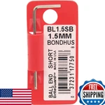 Bondhus Bondas BL1.5SB Ball Point L-wrench Short Plated 0.06 Inch Mm. Fixed Price $66.59.