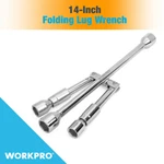 Workpro 14INCH Universal Folding Lug Wrench 4-WAY Cross Drop Forged Steel. Fixed Price $15.99.