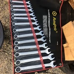 New Ampro 14PC Combination Wrench Set Metric From 10-32MM T40186. Fixed Price $49.50.