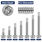 Mewudecor #12 Hex Washer Head Self Drilling Sheet Metal Screws With Po. Fixed Price $23.80.
