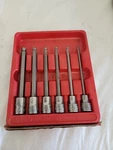 Snap-on 206EFABL Piece Long Ball Hex Socket Driver Set Used. Fixed Price $125.00.