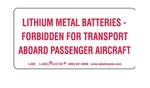 Labelmaster L395 Lithium Metal Battery 4"X2", White/red Roll Of 500, Dot. Fixed Price $20.00.
