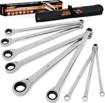 9-PIECE Extra Long Ratcheting Wrench Set, Double Box End With Tool Ba. Fixed Price $60.99.