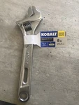 Kobalt Adjustable Wrench 8 Inch - Chrome Vanadium Steel Extra Wide Jaw 464605. Fixed Price $8.00.