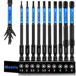 10-PIECE Impact Allen Key Drill Bit Set 4-INCH Long Hex (metric), Magn. Fixed Price $9.25.