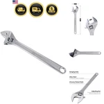 24" Adjustable Wrench, Heavy Duty Drop Forged Steel, Chrome Plated, Precision.... Fixed Price $122.26.