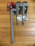 2 Ridgid 14 Aluminum Wrench & Milwaukee 10L Power Length. Fixed Price $125.00.