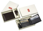 Cowhide Napa Leather Slim Bi-fold Wallet & Key Fob Set. Fixed Price $27.50.