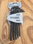 Sears Craftsman Long Arm 11PC Hex Key Wrench Set & Caddy Metric Usa 46812. Fixed Price $11.99.