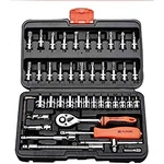 Edward Tools Harden 1/4 Drive Socket Wrench Set - 46 Pieces Including Orange. Fixed Price $32.03.
