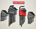 New Craftsman 44 Piece Sae & Metric Allen Hex Key Wrench Set W/ Folding Case. Fixed Price $19.75.