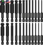 Ball End Hex Head Wrench Drill Bit Set (24PCS Metric & Sae), Lattook 1/4". Fixed Price $33.32.