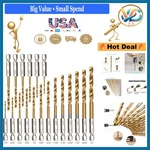 19-PIECE Titanium Hex Drill Bit Set High-speed Steel For Wood Aluminum. Fixed Price $12.42.