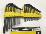 Titan 32912 25-PIECE 1/16" To 3/8" And 1.27 10 Mm Sae/metric Hex Key Set New. Fixed Price $17.73.