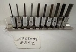 Snap On Tools 110ETMAY 1/4 Drive 10PC Sae Hex Allen Bit Socket Set #352. Fixed Price $174.99.