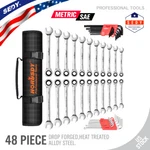 48PC Combination Spanners Ratchet Wrench Allen Key Kit Metric 6-18MM Sae 1/4-3/4. Fixed Price $51.99.