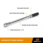 Gearwrench Kd 85062 3/8" Drive Micrometer Torque 10-100 Ft/lbs.. Fixed Price $120.00.