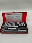 Jonnesway 23PCS 1/4 In Dr Socket Set Sae S05H2223S Red Metal Case. Fixed Price $99.97.