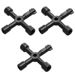 Jiozermi 3 Pcs 4-WAY Multi-functional Utilities Key, Plumbing Black. Fixed Price $13.18.