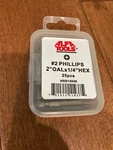 25 Pack** Alfa Tools #2 Phillips Power Bit 2" 1/4" Hex. Fixed Price $12.76.