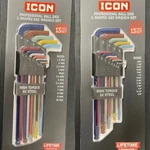 Icon Professional Sae And Metric 26 Pc Color Coded L-shape Ball End Hex Key Set. Fixed Price $79.95.