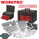 Workpro 450 Pieces Mechanics Tool Set Sae/metric Sockets With 3 Drawer Case Box. Fixed Price $229.99.