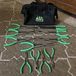 Mac Tools Combination Long Reach Pliers Set Of 11 With Carrying Bag Euc!. Fixed Price $159.99.