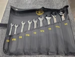 Klein Comb Wrench Set: Alloy Steel, Nickel Chrome, 9 Tools, 15 Offset. Fixed Price $65.00.