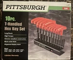 Pittsburgh 62161 10 Pc Sae T-handle Hex Key Set W Organized Display Stand. Fixed Price $21.99.