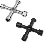 Triangle Multi-functional Sillcock Key 4 Way Square Wrench Silver, Black. Fixed Price $10.49.