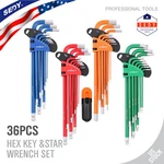 37 Pc Hex Key Wrench Set Ball End Long Arm Sae Metric Star Color. Fixed Price $29.99.